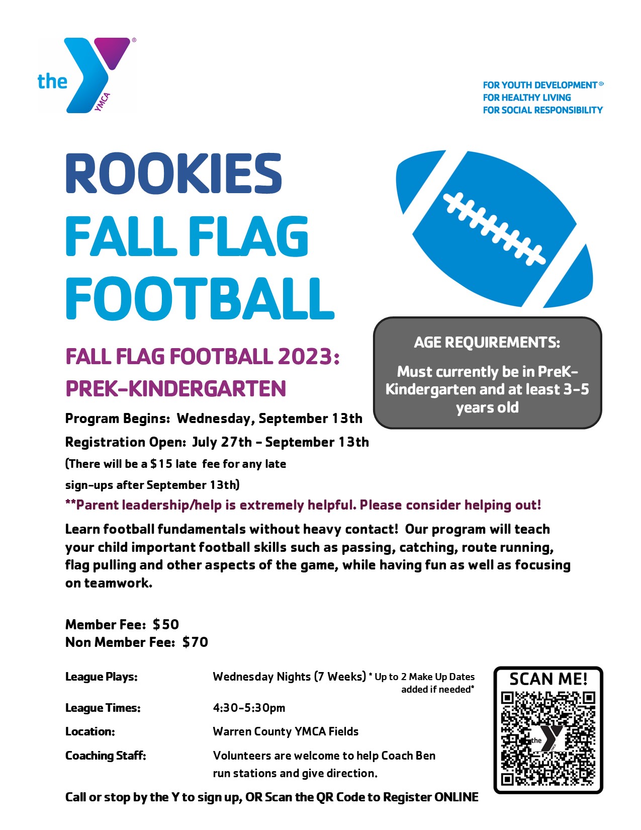 Youth Flag Football REGISTRATION OPEN! - Blair Regional YMCA